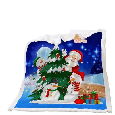 China High density Autumn Winter Wholesale New Hot Selling Microfiber United Fashion 100% Polyester Knitted Throw Blanket Christmas for sale