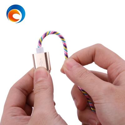 China Nylon Rainbow Braided 10 Feet 3 Meter Rainbow Multifunctional Colorful Nylon Braided USB Data Cable For Type-C for sale