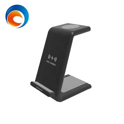 China Qi Wireless Charger Stand Charging Stands 3 in 1 Dock 15W Wireless Phone Charging Station with USB-C for iWatch and Airpod for sale