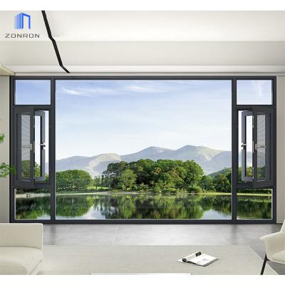 China Zonron China Manufacture Hurricane Swing Window Impact Proof Aluminum Casement Window With Tinted Glass for sale