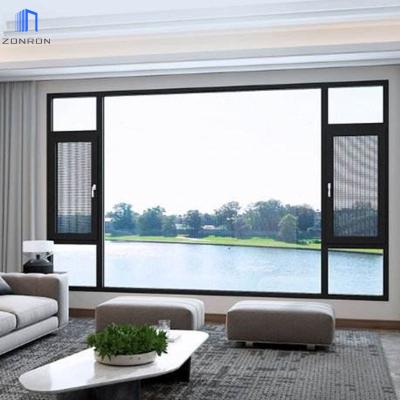 China Zonron Swing Customize Free Design Aluminum Casement Window Double Glazed Aluminum Metal Sliding Windows for sale