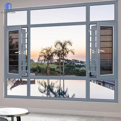 China American Zonron Grade Simple Design Tempered Glass Swing Top Frameless Sliding Aluminum Windows Hurricane Impact Windows for sale