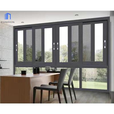 China Zonron Swing Customized Safety Glasses Vinyl Tilt And Turn Casement Window Guangdong Fully Tempered Doors And Windows for sale