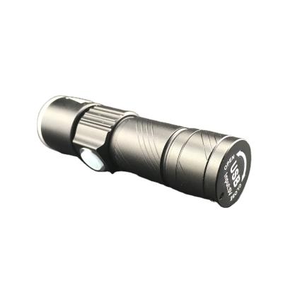 China 2021 Emergency 18650 Aluminum Pocket Led Torch Manual Tactical Led Flashlight USB Mini High Power Style Rechargeable for sale