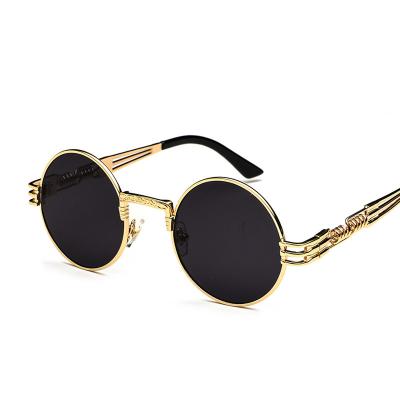 China 10 Years Experience Vintage Steampunk Sunglasses Metal Round Style Men's Round Sunglasses Hot UV400 Hot Wholesale Retro Small Sunglasses for sale