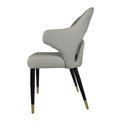 China New Product Adjustable Modern Leather Wood Hotel Luxury Dining Chair (Others) Designs for sale