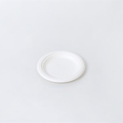 China 6 Inch Disposable Sugarcane Pulp Round Tray Bagasse Tableware Biodegradable Paper Dish for sale