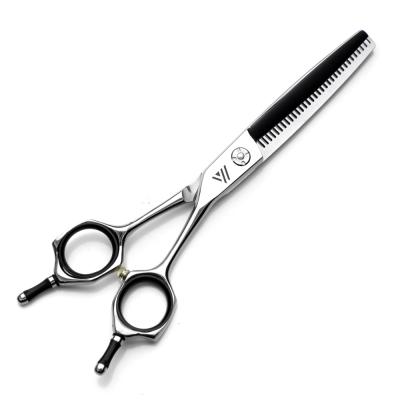 China Waybetter C5 Thinning Scissors Through Handle Ball Bearing Hairdresser Cutting Thinning Scissors Set for sale