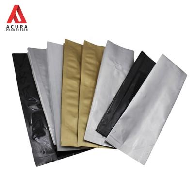 China Stock bag 8 oz 250g poly side unprinted cheap empty plastic matte white gusseted bag recyclable finished with valve for sale