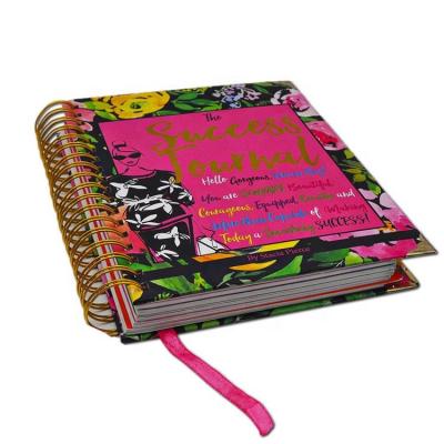 China Hardcover Personalized Custom Printing A5 Spiral Notebook with Gold Corner for sale