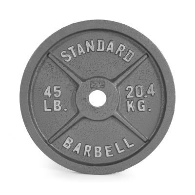 China barbell olympic cast iron plate, barbell gray olympic cast iron plate, barbell gray olympic cast iron plate 45 lbs for sale