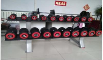 China round head dumbbell set with rack, rubber dumbbell set, rubber dumbbell rack for sale