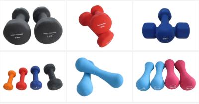 China neoprene covered dumbbells, neoprene coated dumbbells, colored neoprene dumbbells for sale