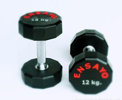 China PU coated dumbbells, twelve sided PU dumbbell home gym, PU dumbbell manufacturer for sale