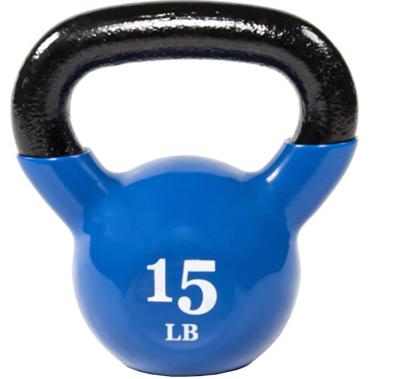 China Vinyl Coated Cast Iron Kettlebell, cast iron vinyl coated kettlebell weight manufacturer for sale