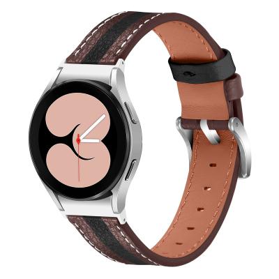 China Fashion\Luxury Popular Dress For Samsung Galaxy Watch4 Active Classic 42mm/46mm/Galaxy Watch4 40mm/44mm Whip Leather Wrist Band Elegant Color Splicing R for sale