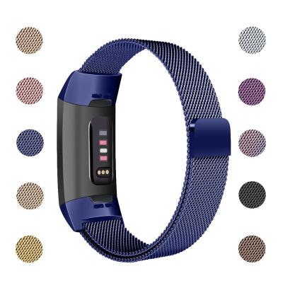 China Fanshion Sport OULUCCI for fitbit Stainless Steel Mesh Loop Replacement Magnetic Milanese Watch Band For Fitbit Charge 3 for sale