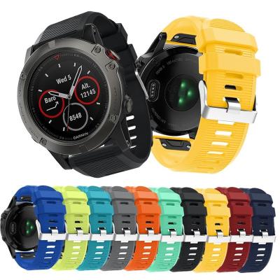 China Charm Oulucci For Fenix ​​5X Band 26mm Width Soft Silicone Watch Strap For Garmin Fenix ​​5X/5X Plus 3/3 Hour Smartwatch for sale