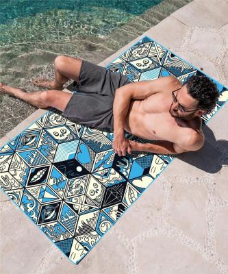 China Best Suede Compressed Weave Beach Towel Microfiber Oversized Towel For Travel Surf for sale