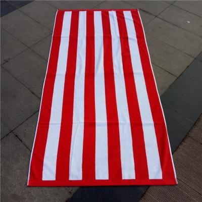 China Compressed Extra Large Thickness Cotton Stripe Beach Towel Custom for sale