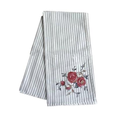 China Manufacturer Compressed Cotton China Striped Flower Printing Tea Towel Dish Towel for sale