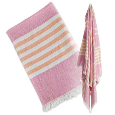 China Compressed Turkish beach towels 100x180cm 100% cotton fouta towels with tassels for sale