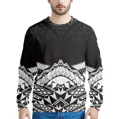 China Hot Sale QUICK DRY Men's Pacific O Neck Pullover Sweater Clothing For Men With Print White Polynesian Tribal Mens Street Style Sweatshirts for sale