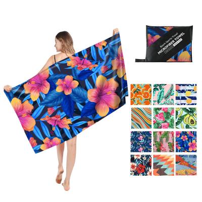 China Foreign Trade Sustainable Beach Towel Customized Microfiber Double Sided Velvet Printing Quick Dry Bath Towel for sale