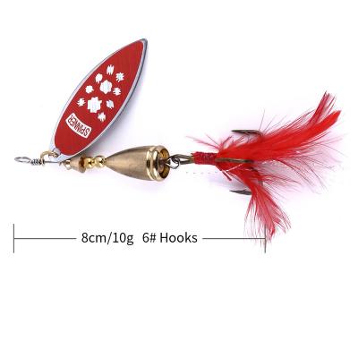 China Metal Sequin Spoons Bass Trout Perch Pike Rotating Bait Spinner Fishing Lure for sale