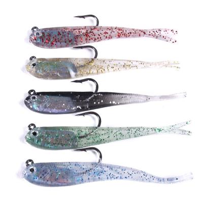 China Multicolor 7cm-5g HENGJIA Plastic Lure Groundbait HENGJIA Fork Tail Package Lead Fishing Lures Sea Fishing Lures Soft Groundbait for sale