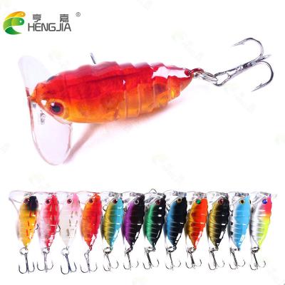 China Competitive Price ABS Plastic Hengjia Insect Bait 4CM 4.4G 8# Hook Cicada Fishing Lure for sale