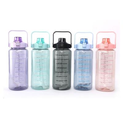 China Sustainable Wholesale Food Grade Fitness Gym Outdoor Sports 2L Drink Clear Plastic Bottle Water 2000ml for sale