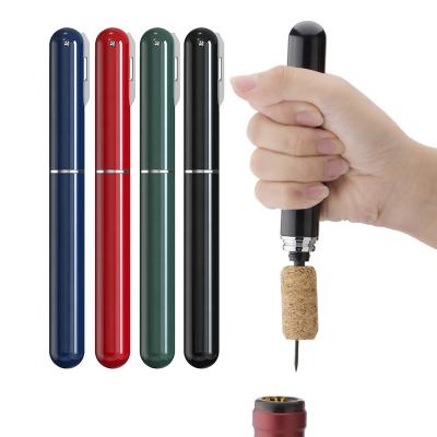 China New Design Durable Black 2 Blue In 1 Small Compressor Wine Opener Red Wine Bottle Corkscrew for sale