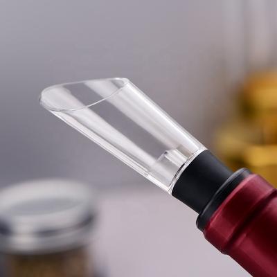 China Sustainable Wholesale Acrylic Small Wine Bottle Dispenser Plastic Single Wine Pourer for sale