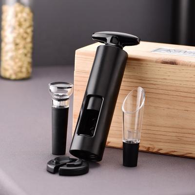 China Gift 4 Pcs Durable Top Selling Portable Manual Wine Bottle Opener Corkscrew Wine Stopper Pourer Set for sale