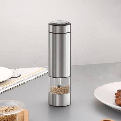 China Kitchen Spice Salt Grinder High Quality Battery Powered Stainless Steel Spice Mills Electric Salt and Pepper Grinder for sale