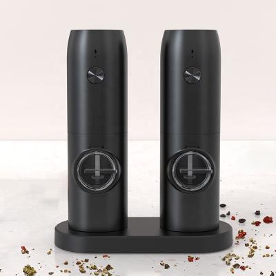 China New Viable Type C USB Mills Plastic Rechargeable Electric Grinder Kitchen Accessories Salt and Pepper Set for sale