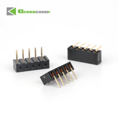 China Industrial PCB Socket Female Header 2.00 mm Pitch Single Row Right-Angle Type   manufacturer different types of electrical PCB connectors for sale