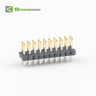 China Brass board to board power connector pin header manufacturer Pitch 1.27mm Pin Header Dual Rows DIP Type Connector header pin for sale