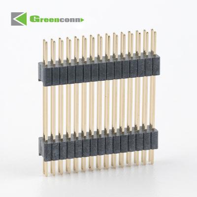 China Brass pcb pin header Socket male Head 1.27MM Double Rows 10 20 40 Pin Dip Type 1.27 MM Header Connector single pin header for sale