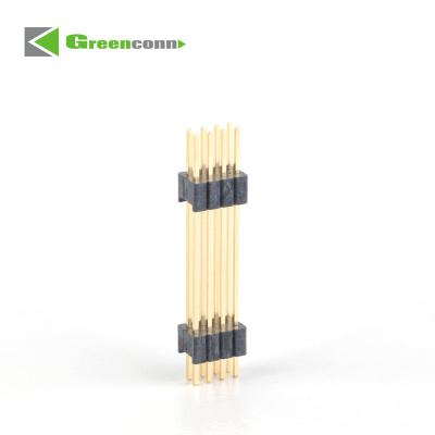 China Brass automotive connector manufacturers board to board connector Pitch 1.27mm Pin Header Board Spacer Dual Rows DIP Type Connector for sale