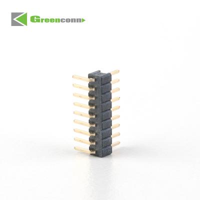 China Brass connector headers and pcb receptacles Pitch 1.27mm Pin Header Single Row R/A Type Connector custom connector manufacturer for sale