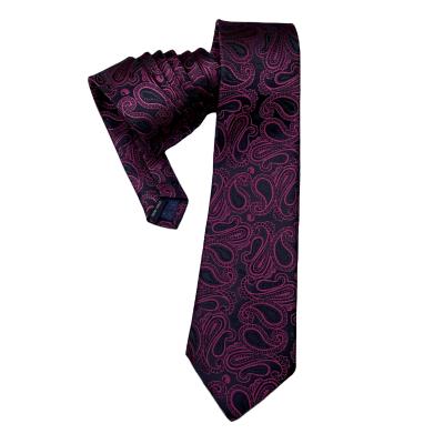 China high end custom man tie 100%polyester factory wholesale dark red floral tie for sale