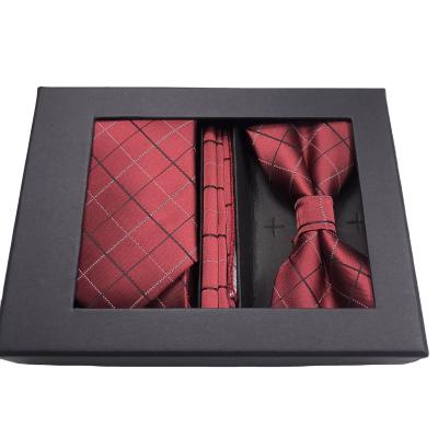 China Trendy Fashion Custom Design Tie Sets Gift Box Men Custom Tie And Pocket Squares for sale