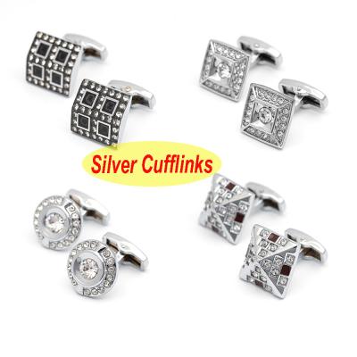 China Popular Hot-selling ALLOY sliver alloy cufflinks in custom 4 style men's cufflinks for sale