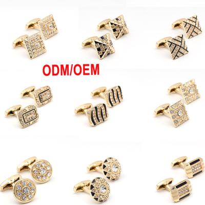 China ALLOY Fashion Wholesale Men's Black Gold Button Covers Cufflinks Mens Cufflinks Custom for sale