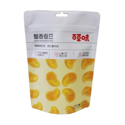 China Custom 3 Sides Security Sealed Mylar Plastic Bag With Hang Hole Lamination Pouch With Your Logo For Bean Snacks for sale