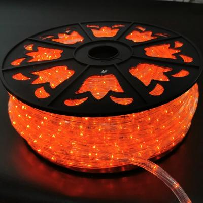 China Garden High Brightness Round 2 Wires Orange 100m LED Rope Light For Outdoor Decoration Lighting for sale