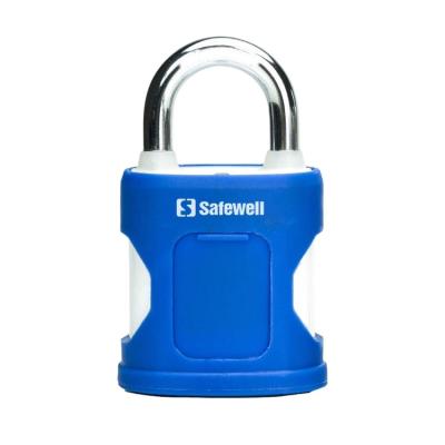 China Safewell SWPLF03 Long Life Battery Blade Lock Fingerprint Cylinder Super B Level Smart Padlock With Fingerprint For Door for sale