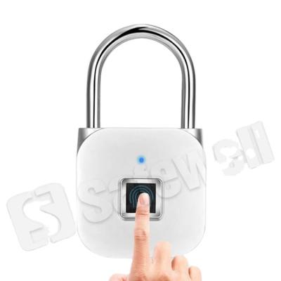 China Safewell SWPLF04 Biometric Fingerprint Padlock Zinc Alloy Lock Smart Padllock With Fingerprint for sale